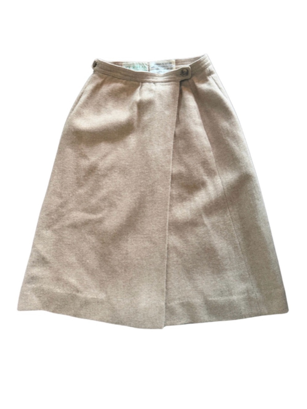 Vintage Jimmy Hourihan Irish Wool Midi Skirt Tan Size 8